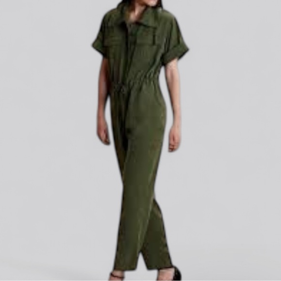 GLAMOUR Utility Jumpsuit Olive / Military Green, NEW - Picture 5 of 5